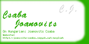 csaba joanovits business card